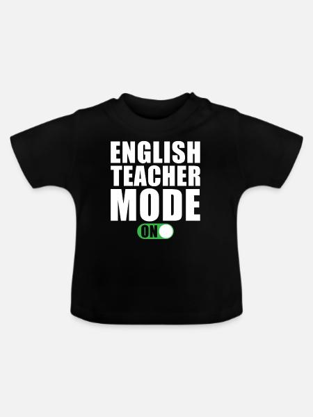Englischlehrer Modus Ein - Baby Bio-T-Shirt mit Rundhals - Schwarz