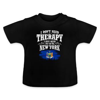 New York - T-shirt bio col rond Bébé - noir - Devant