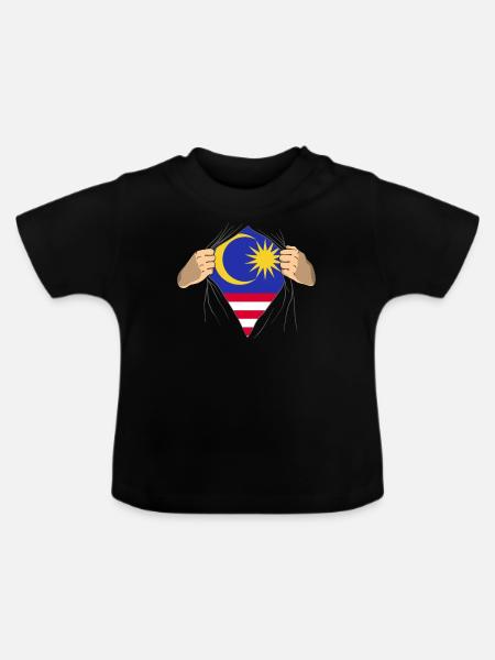 Malaysia - Baby Bio-T-Shirt mit Rundhals - Schwarz