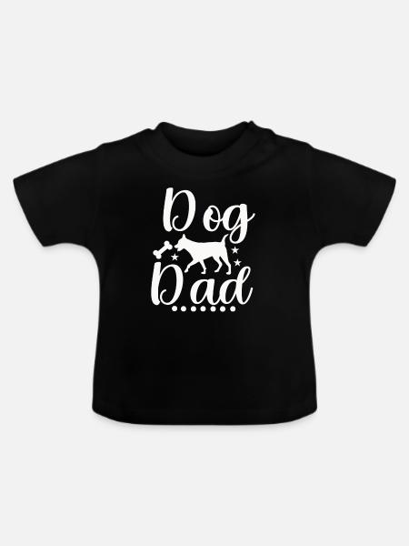 Hunde-Papa - Baby Bio-T-Shirt mit Rundhals - Schwarz