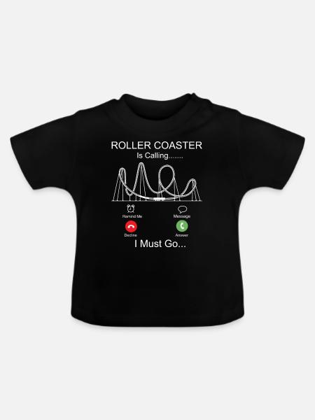 Roller Coaster Phone Display - Baby Bio-T-Shirt mit Rundhals - Schwarz