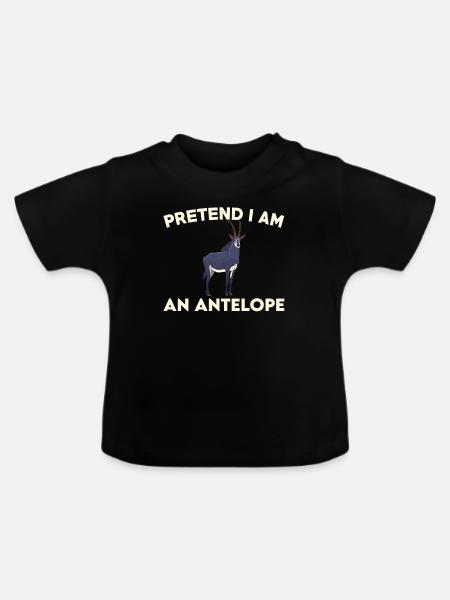 Antilopen T-Shirt Geschenk - Baby Bio-T-Shirt mit Rundhals - Schwarz