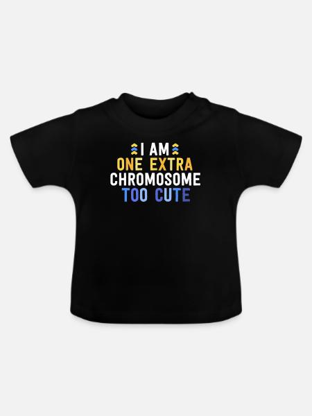 Jestem o jeden dodatkowy chromosom za słodkie rodziny T21 - Ekologisk T-shirt med rund hals baby - svart