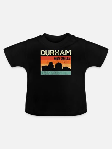 Durham North Carolina - Baby Bio-T-Shirt mit Rundhals - Schwarz