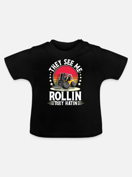 Staplerfahrer Gabelstapler Lagerist - Baby Bio-T-Shirt mit Rundhals - Schwarz