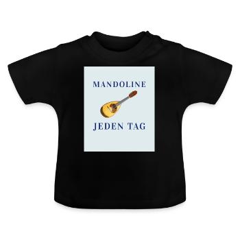Mandoline Jeden Tag - Baby Bio-T-Shirt mit Rundhals - Schwarz - Vorne