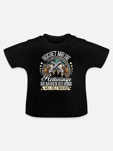 Holzfäller Baumfäller - Baby Bio-T-Shirt mit Rundhals - Schwarz