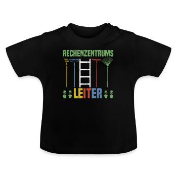 Rechenzentrumsleiter Rechen & Leiter Garten - Baby Bio-T-Shirt mit Rundhals - Schwarz - Vorne