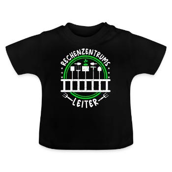 Rechenzentrumsleiter Rechen & Leiter Garten - Baby Bio-T-Shirt mit Rundhals - Schwarz - Vorne