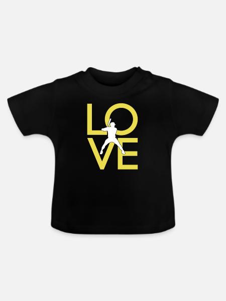 Baseball - Baby Bio-T-Shirt mit Rundhals - Schwarz