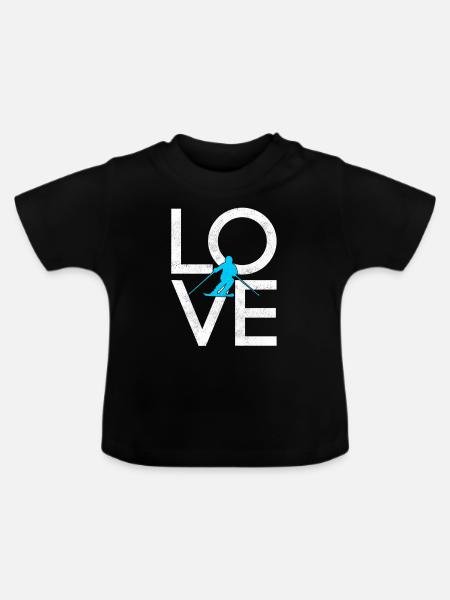 Ski - Baby Bio-T-Shirt mit Rundhals - Schwarz