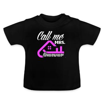 Homeowner Home Purchase Gift - Baby Organic T-Shirt with Round Neck - black - Front