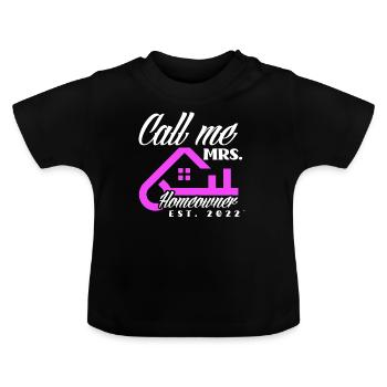Homeowner Home Purchase Gift - Baby Organic T-Shirt with Round Neck - black - Front