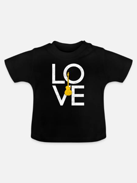 Elektro Gitarre - Baby Bio-T-Shirt mit Rundhals - Schwarz