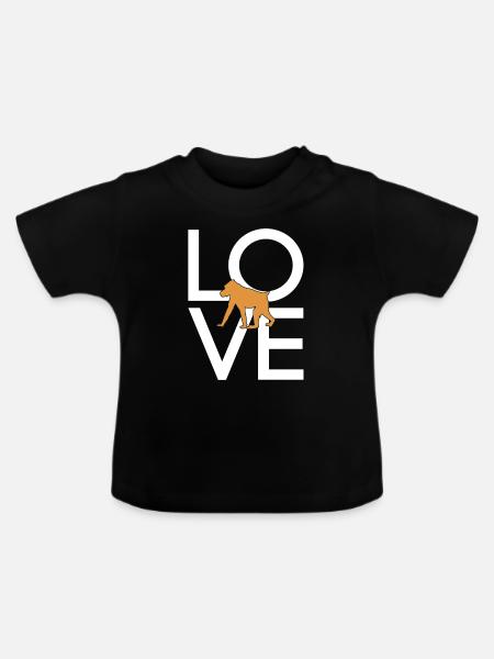 Affe - Baby Bio-T-Shirt mit Rundhals - Schwarz