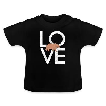 Bear - Baby Organic T-Shirt with Round Neck - black - Front