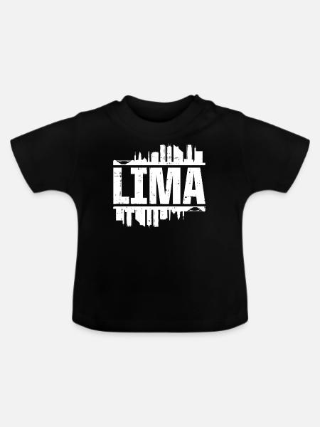 Lima Peru Skyline - Baby Bio-T-Shirt mit Rundhals - Schwarz