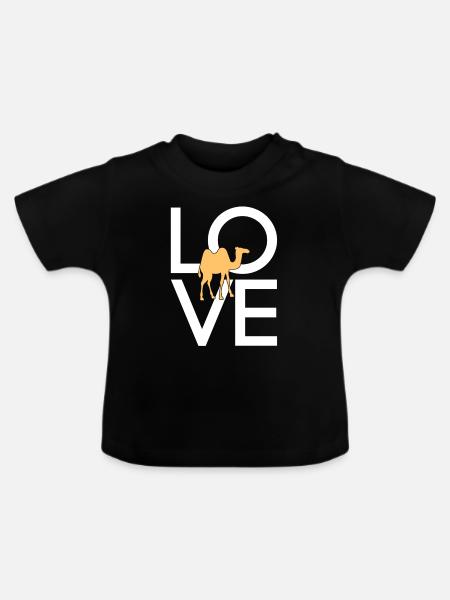 Kamel - Baby Bio-T-Shirt mit Rundhals - Schwarz