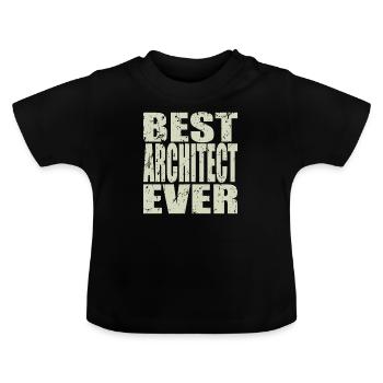 Best Architekt ever Architekt Geschenk - Baby Bio-T-Shirt mit Rundhals - Schwarz - Vorne