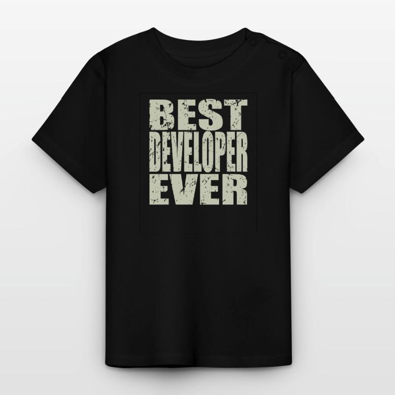 Best Developer ever Developer Gift Baby Organic T-Shirt with Round Neck