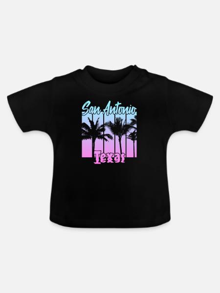 San Antonio Texas - Baby Bio-T-Shirt mit Rundhals - Schwarz