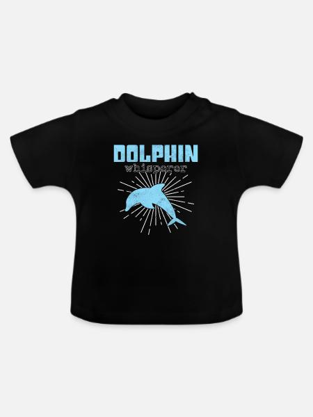 Delfin Flüsterer - Baby Bio-T-Shirt mit Rundhals - Schwarz