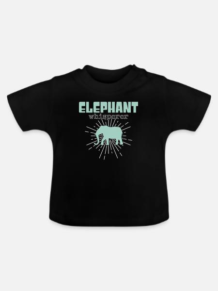 elephant whisperer - Baby Bio-T-Shirt mit Rundhals - Schwarz