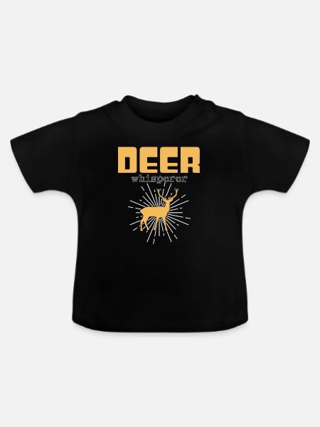 Hirsch Flüsterer - Baby Bio-T-Shirt mit Rundhals - Schwarz