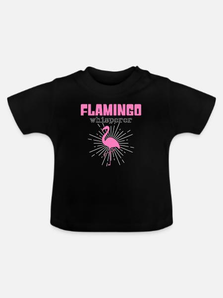 Flamingo Flüsterer - Baby Bio-T-Shirt mit Rundhals - Schwarz