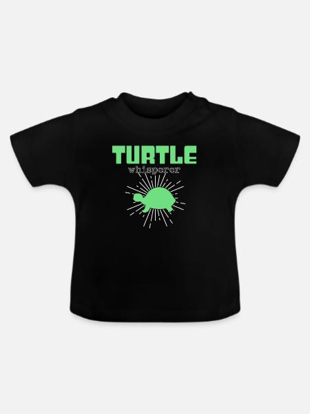 Schildkröten Flüsterer - Baby Bio-T-Shirt mit Rundhals - Schwarz