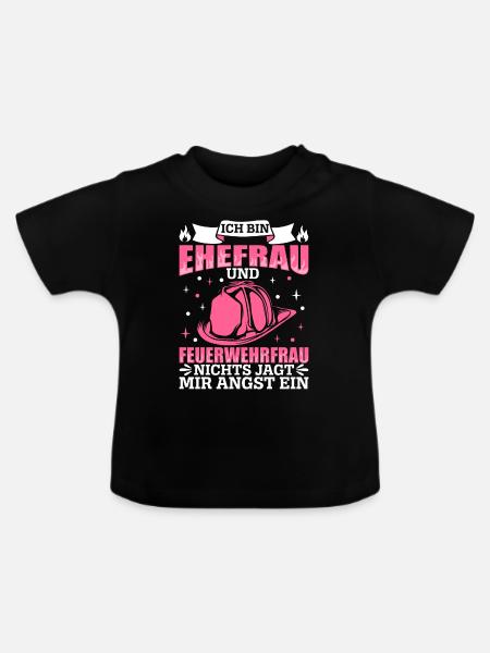 Feuerwehr - Baby Bio-T-Shirt mit Rundhals - Schwarz