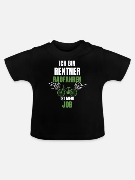 Radfahrer Fahrrad Rentner Ruhestand - Baby Bio-T-Shirt mit Rundhals - Schwarz