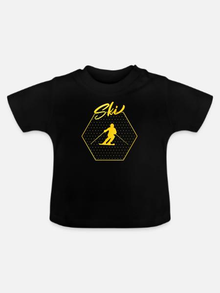 Ski - Baby Bio-T-Shirt mit Rundhals - Schwarz