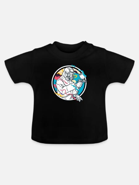 Lackierer Lackierpistole - Baby Bio-T-Shirt mit Rundhals - Schwarz