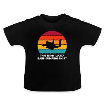 Base-Jumping für Fallschirmspringer & Base - Baby Bio-T-Shirt mit Rundhals - Schwarz - Vorne