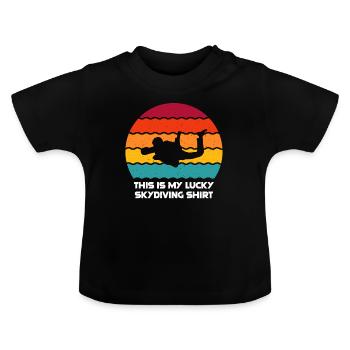 Sky Diving - Baby Bio-T-Shirt mit Rundhals - Schwarz - Vorne