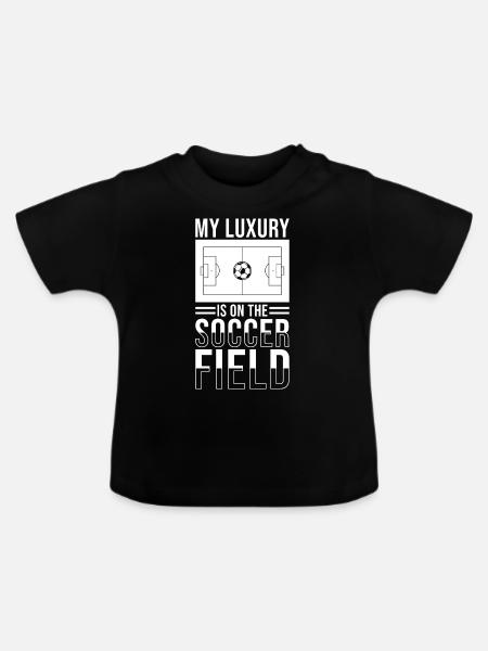 Fußball Fußballer Spruch Fußballplatz - Baby Bio-T-Shirt mit Rundhals - Schwarz