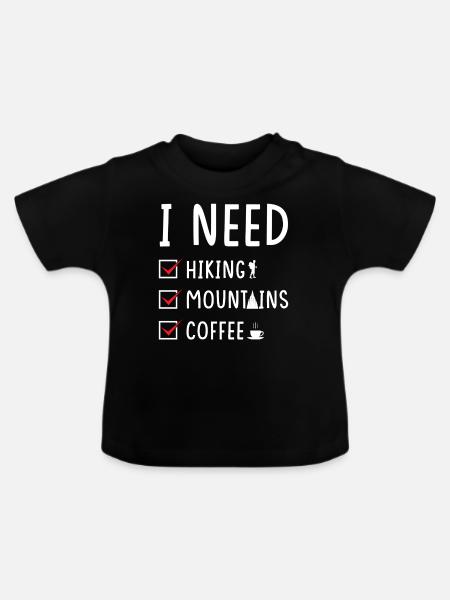 Wandern Berge Kaffee - Baby Bio-T-Shirt mit Rundhals - Schwarz