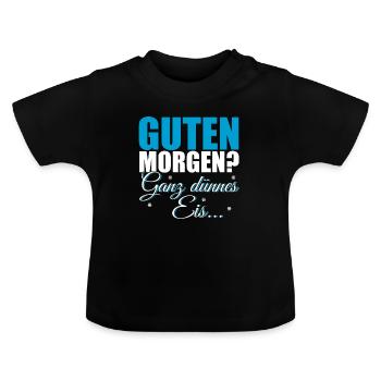 Genervter Morgenmuffe - Baby Bio-T-Shirt mit Rundhals - Schwarz - Vorne