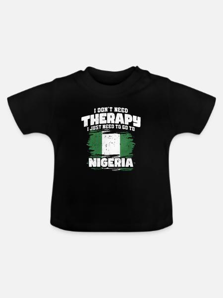 Nigeria - Baby Bio-T-Shirt mit Rundhals - Schwarz
