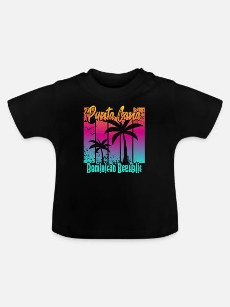 Punta Cana - Baby Bio-T-Shirt mit Rundhals - Schwarz