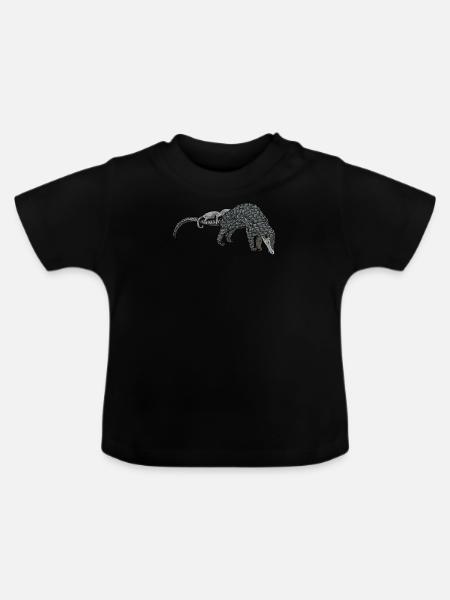 Schuppentier Pangolin Schuppen bedrohtes Tier - Baby Bio-T-Shirt mit Rundhals - Schwarz