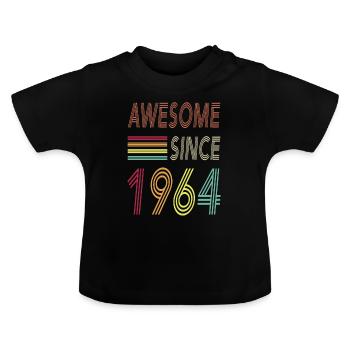 Awesome since 1964 - Baby Bio-T-Shirt mit Rundhals - Schwarz - Vorne