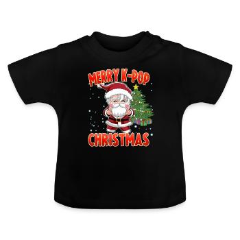 Teens K-Pop Design Christmas - Baby Organic T-Shirt with Round Neck - black - Front