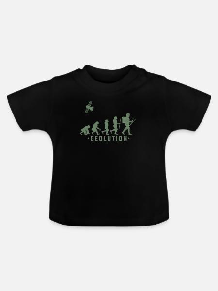 Geocaching evolution Shirt Geolution - Baby Bio-T-Shirt mit Rundhals - Schwarz