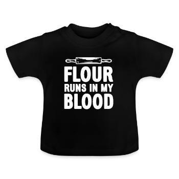 La farine coule dans mon sang Drôle de t-shirt Baker - T-shirt bio col rond Bébé - noir - Devant