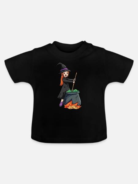 Hexe Kessel - Baby Bio-T-Shirt mit Rundhals - Schwarz