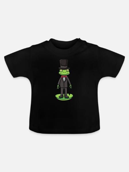 Frosch Bräutigam - Baby Bio-T-Shirt mit Rundhals - Schwarz