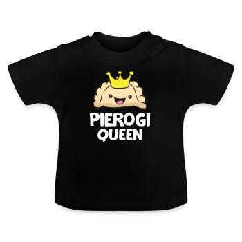 Pierogi Regina Polacco Pierogi Divertente Pierogi - Maglietta ecologica con scollo rotondo per neonato - nero - Fronte