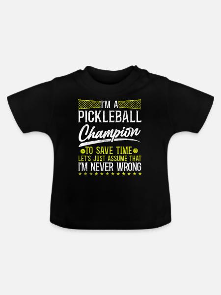 Pickleball I'm A Pickleball - Baby Bio-T-Shirt mit Rundhals - Schwarz